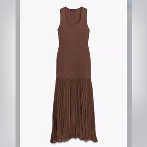Brown Maxi Dress with Sheer Bottom